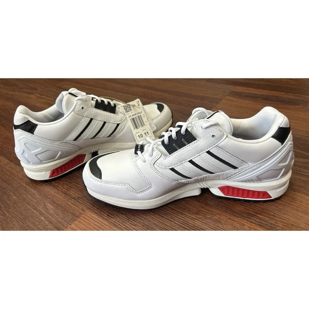 Adidas ZX 8000 JQ3445 White Black Red Spikeless Golf Shoes Mens 10 New With Tag